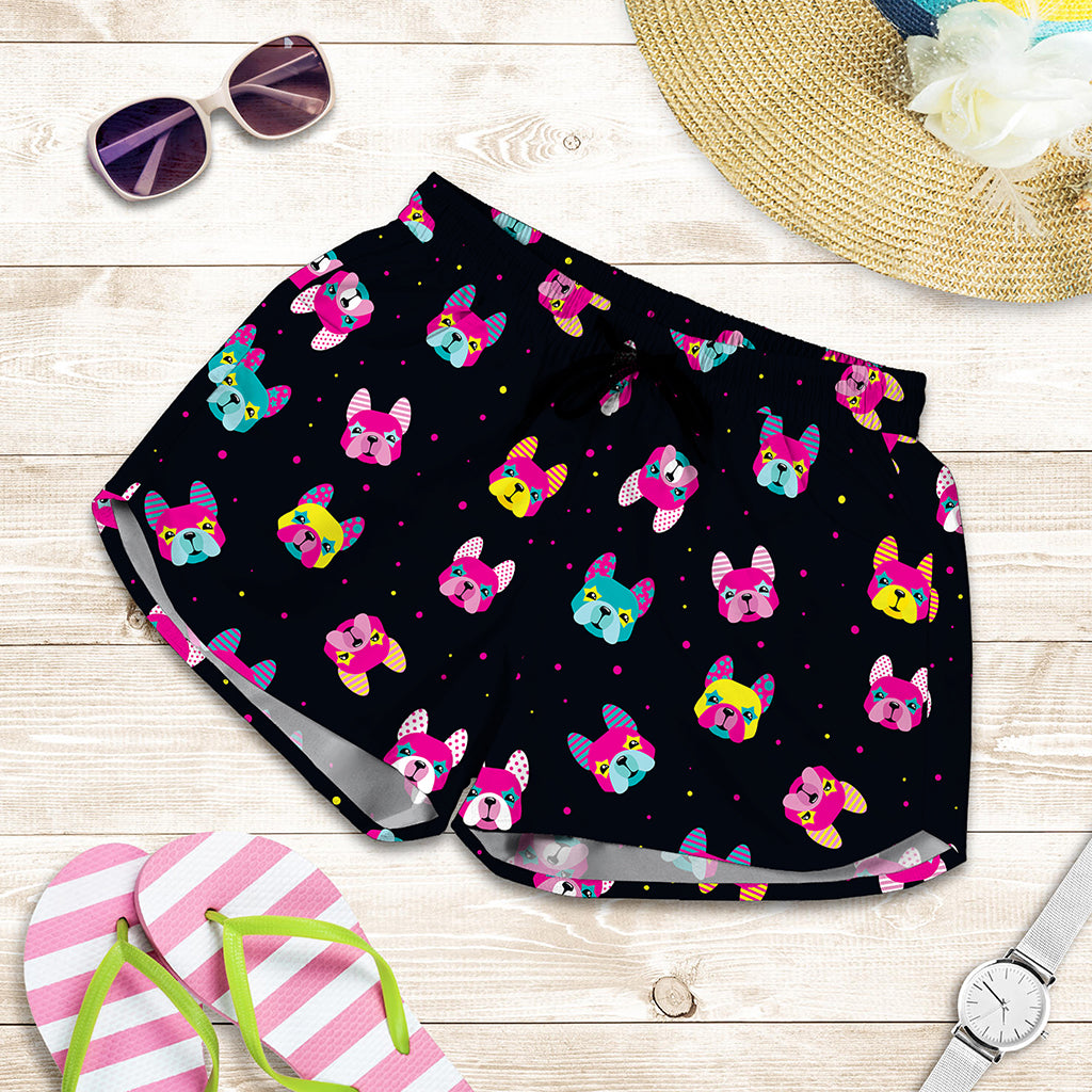 Colorful French Bulldog Print Women's Shorts