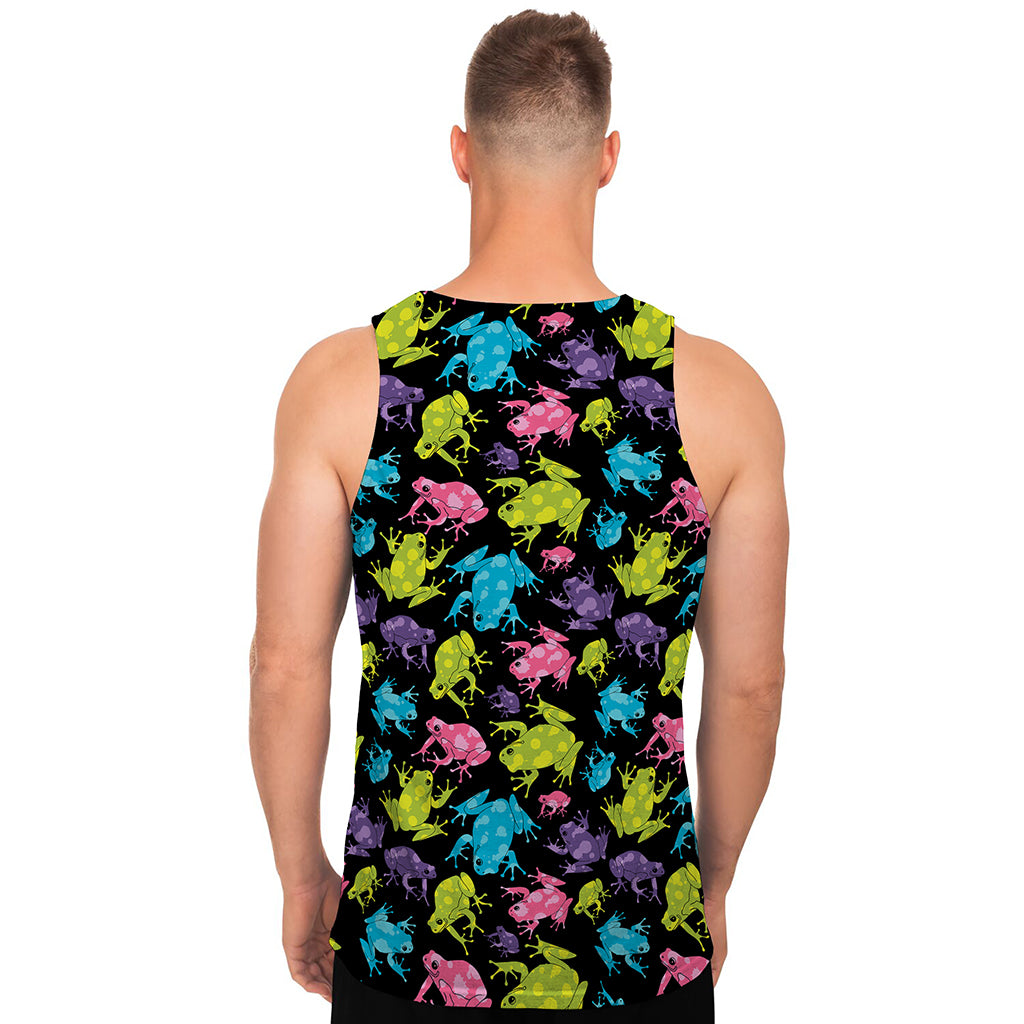 Colorful Frog Pattern Print Men's Tank Top