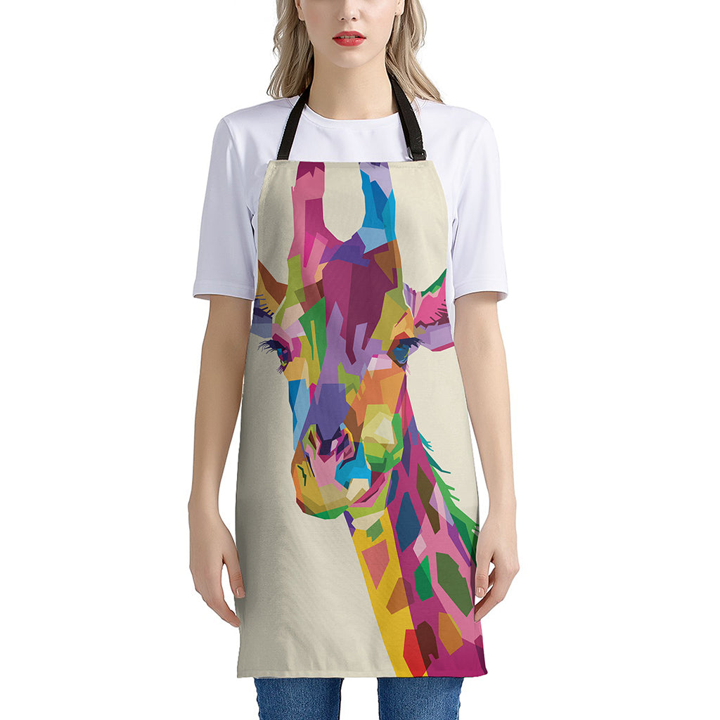 Colorful Giraffe Portrait Print Apron