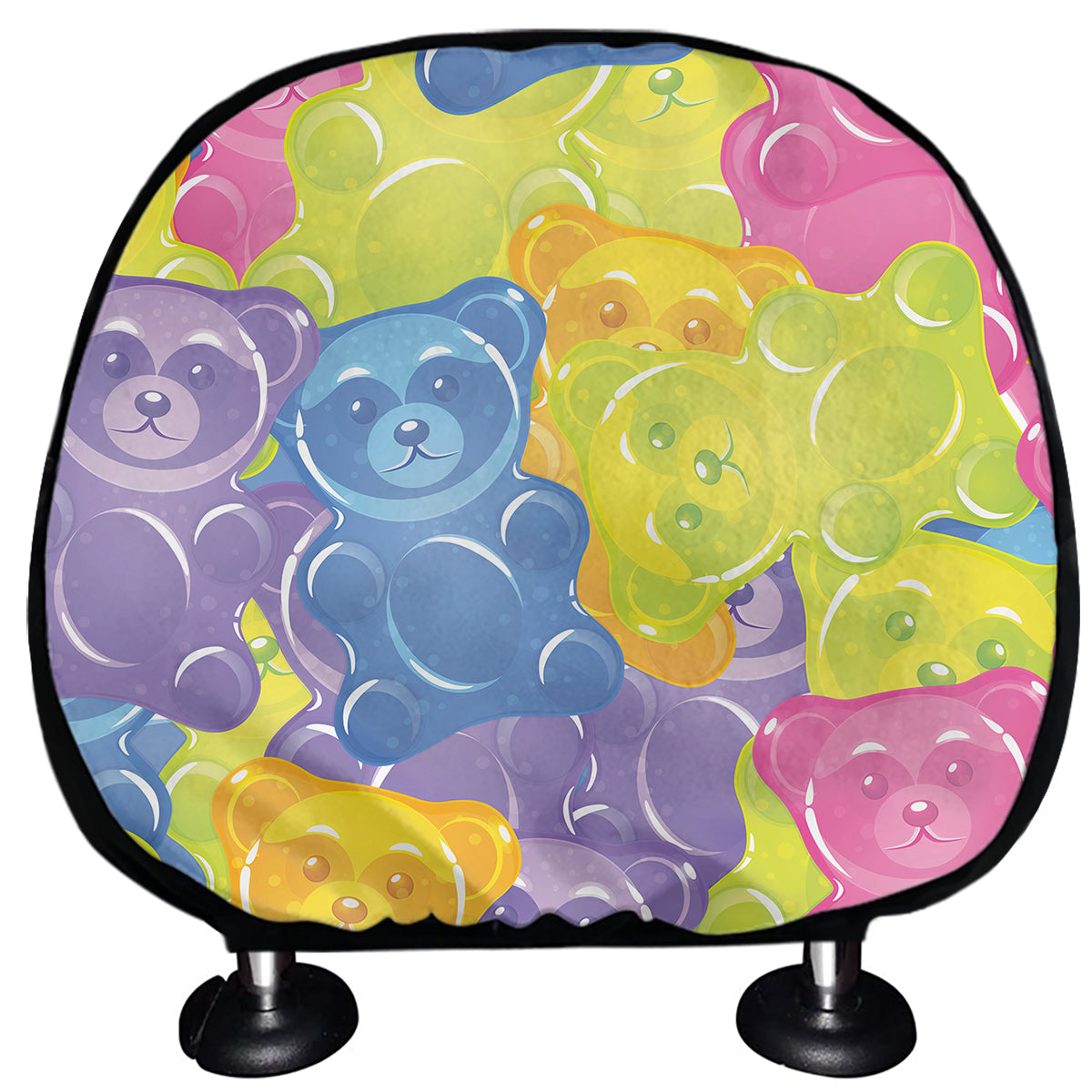 Colorful Gummy Bear Print Car Headrest Covers