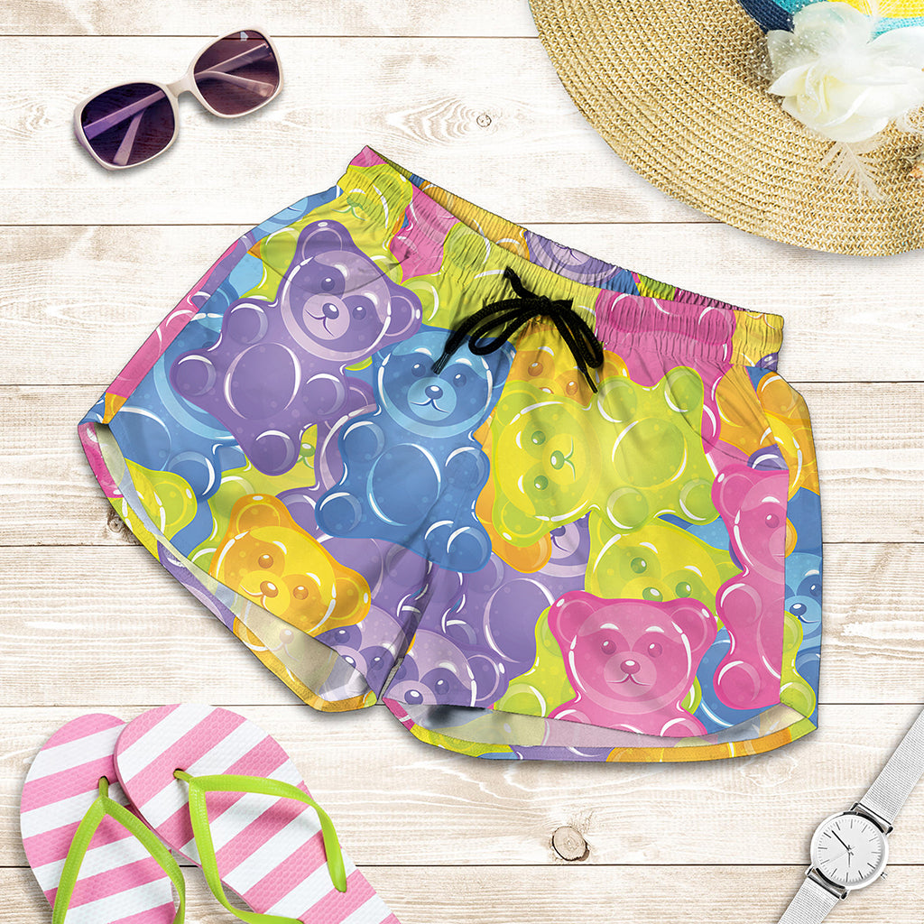 Colorful Gummy Bear Print Women's Shorts
