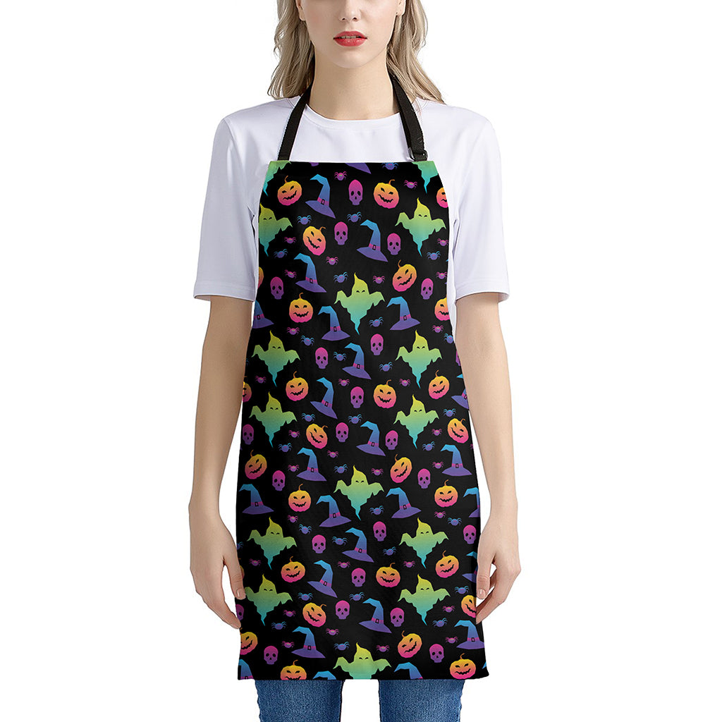 Colorful Halloween Party Pattern Print Apron