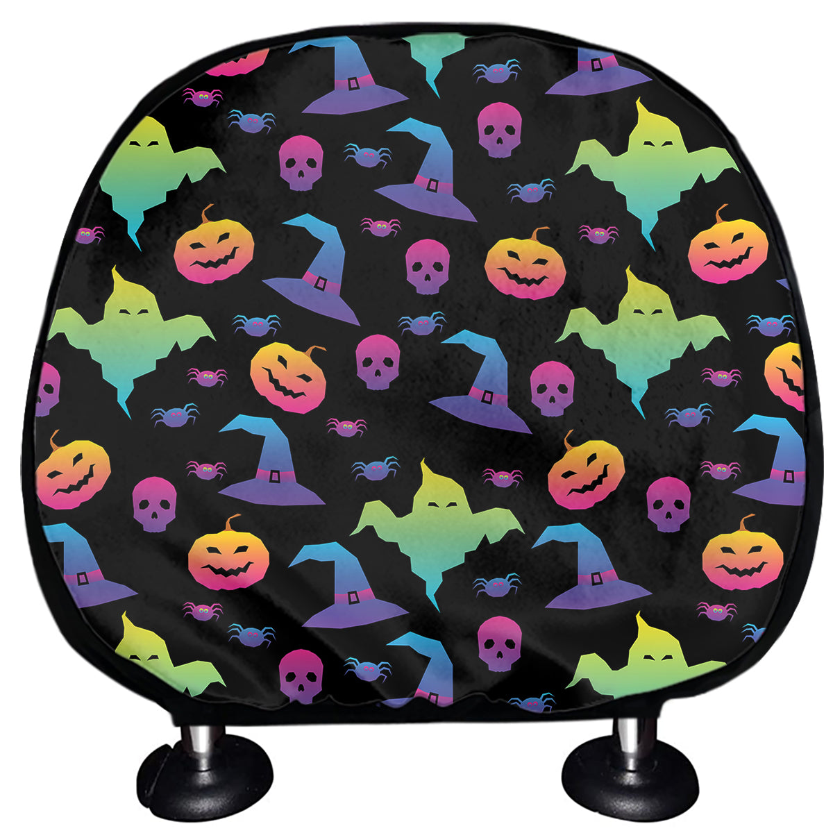 Colorful Halloween Party Pattern Print Car Headrest Covers