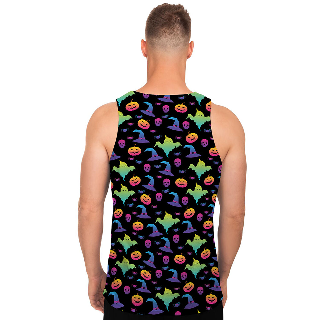 Colorful Halloween Party Pattern Print Men's Tank Top
