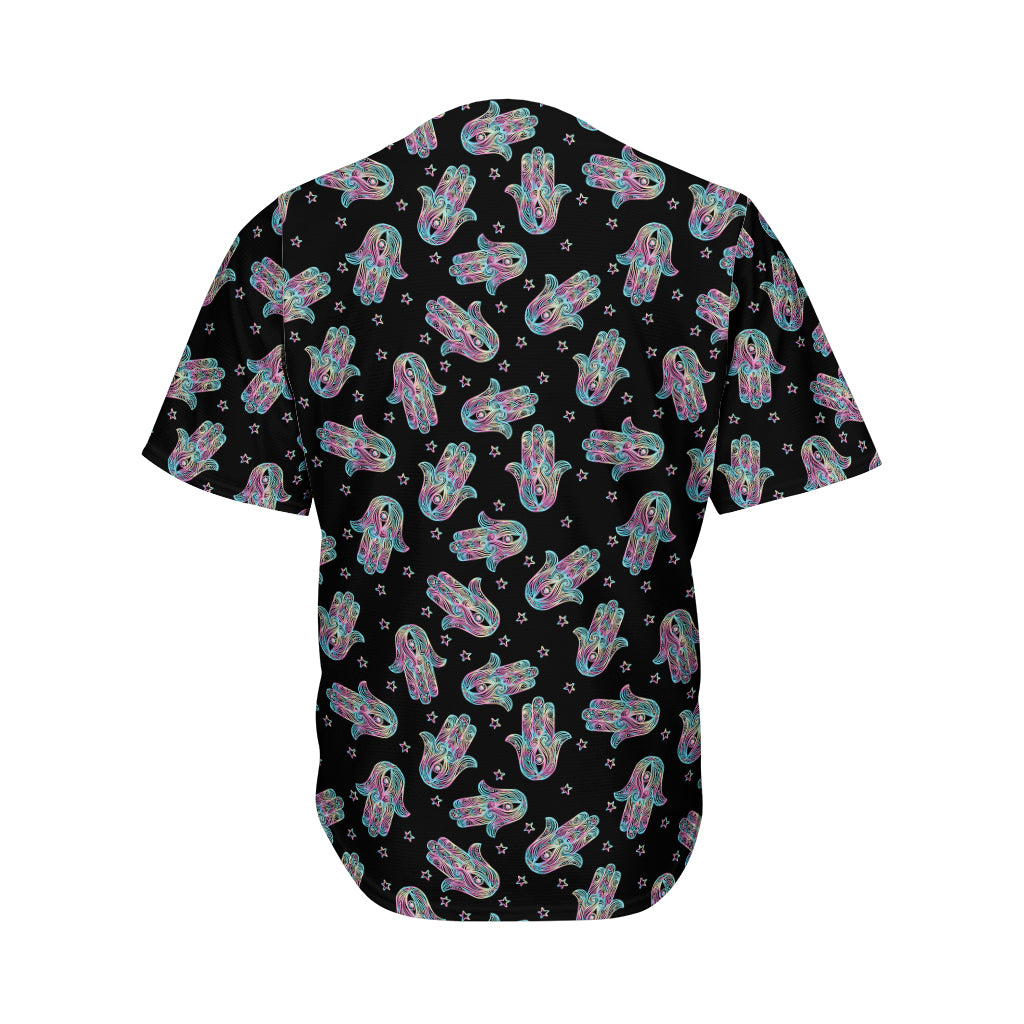 Colorful Hamsa Hand Print Men's Baseball Jersey