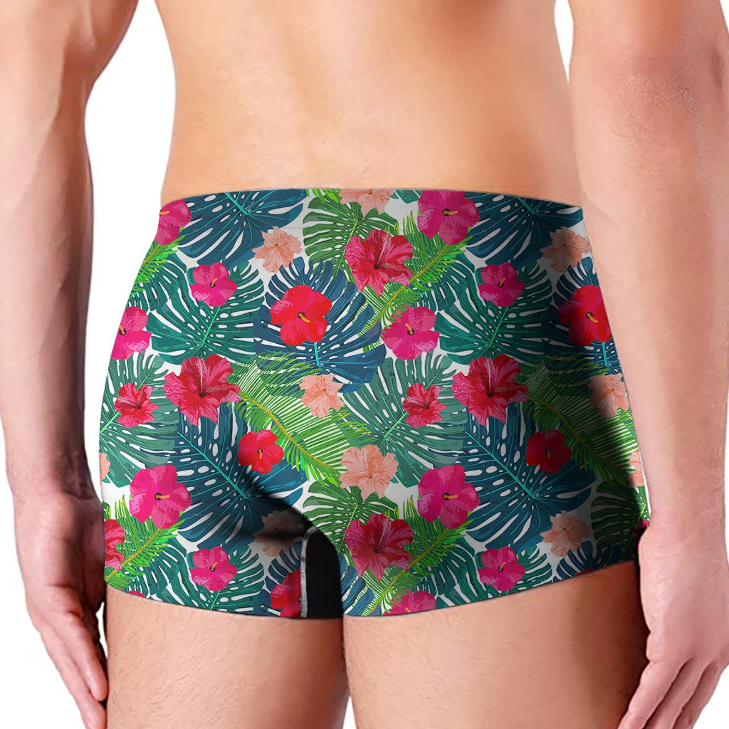 Colorful Hawaii Floral Pattern Print Men's Boxer Briefs