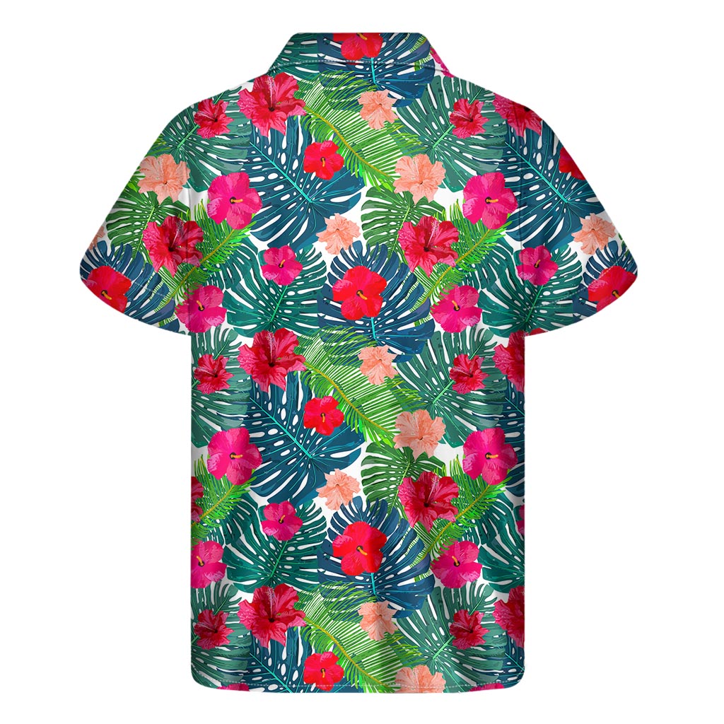 Colorful Hawaii Floral Pattern Print Men's Short Sleeve Shirt