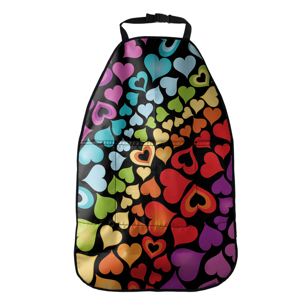 Colorful Heart Wave Pattern Print Car Seat Organizers
