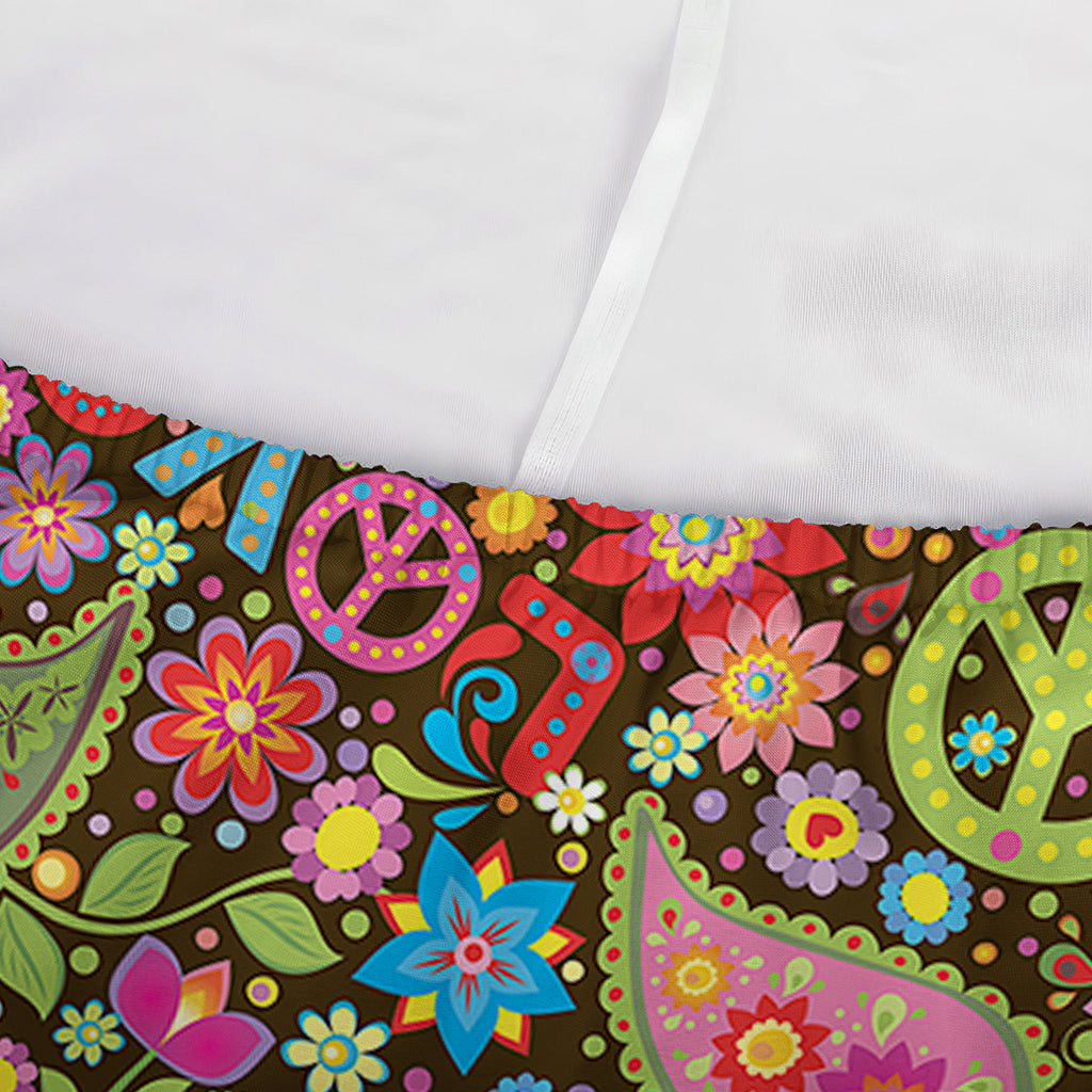 Colorful Hippie Peace Symbols Print Sofa Cover