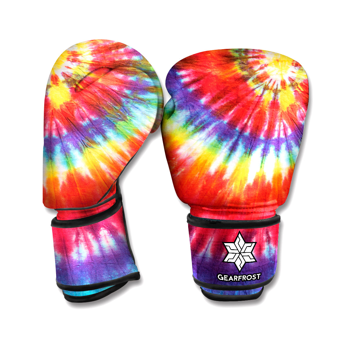 Colorful Hippie Tie Dye Print Boxing Gloves