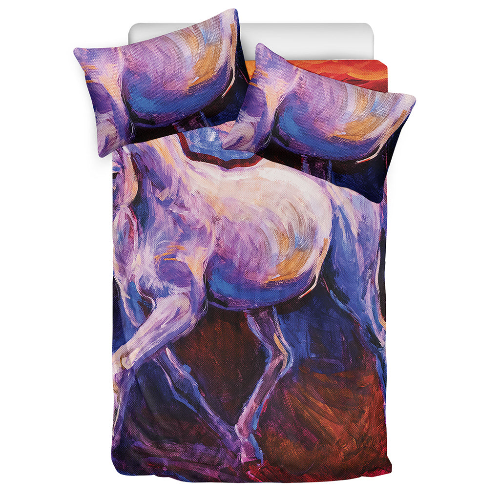 Colorful Horse Portrait Print Duvet Cover Bedding Set