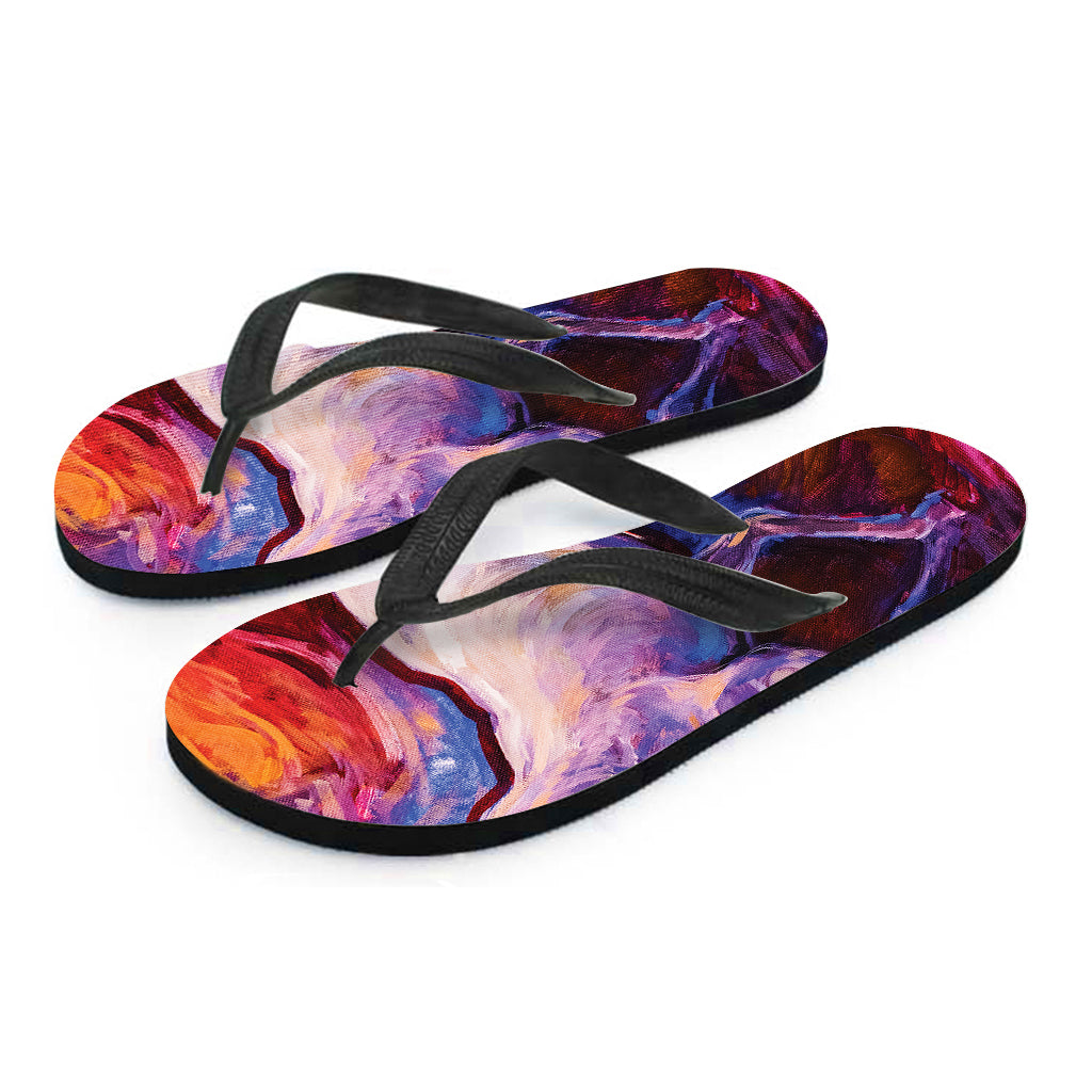 Colorful Horse Portrait Print Flip Flops