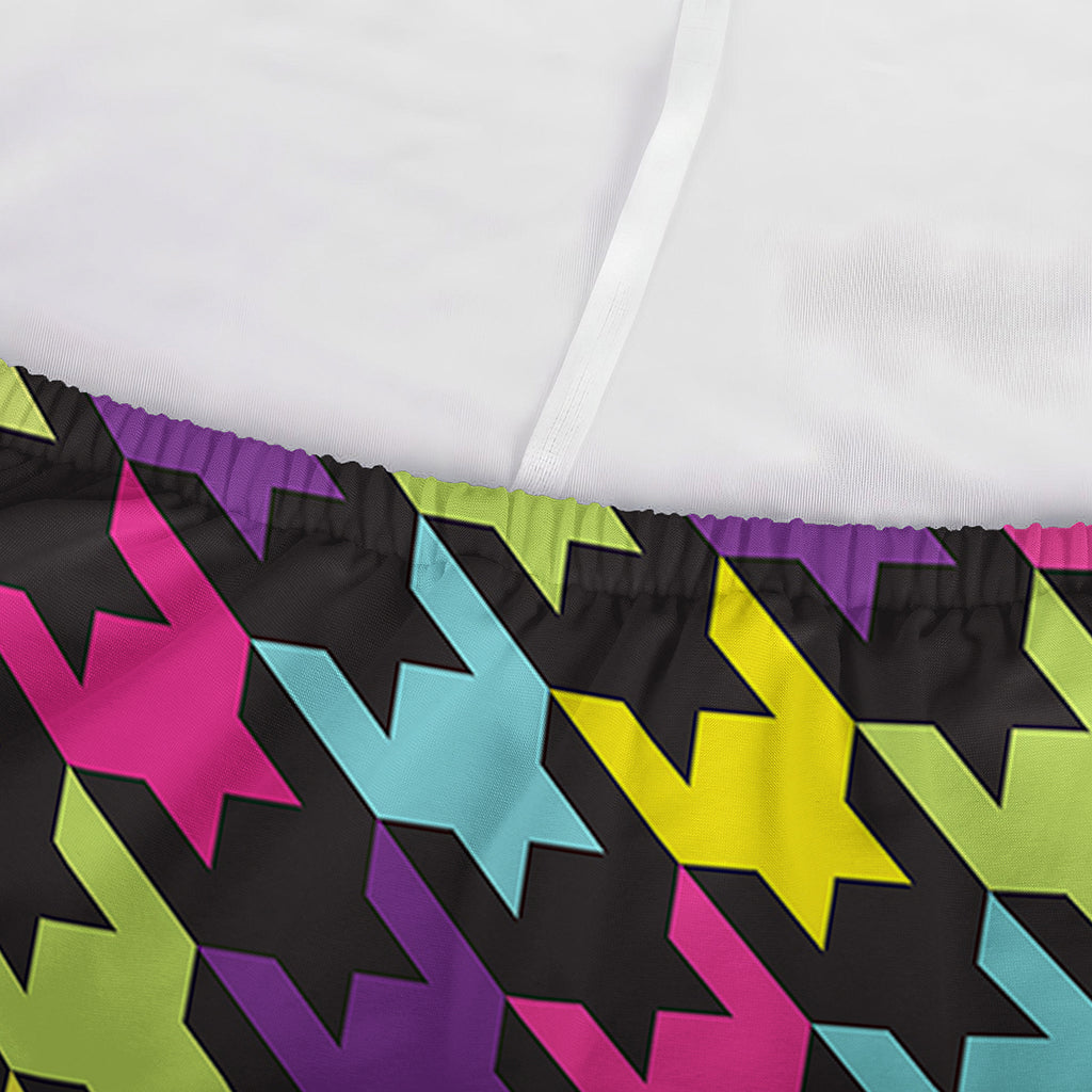 Colorful Houndstooth Pattern Print Sofa Cover