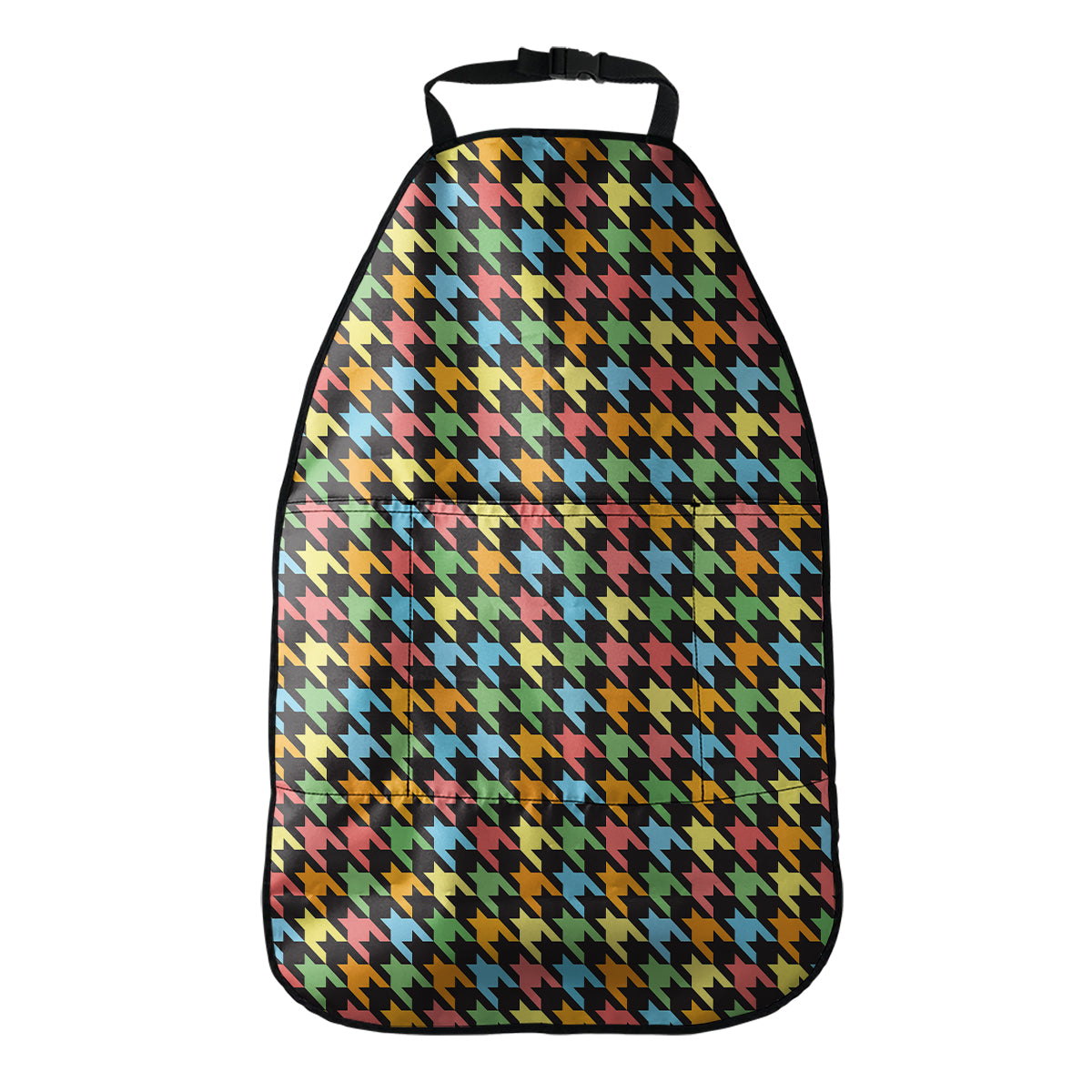 Colorful Houndstooth Print Car Seat Organizers