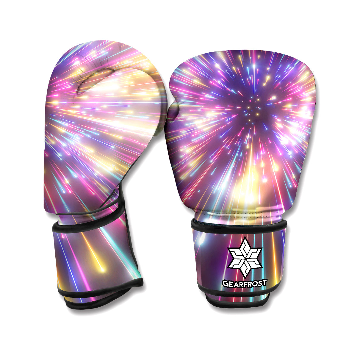 Colorful Hyperspace Print Boxing Gloves