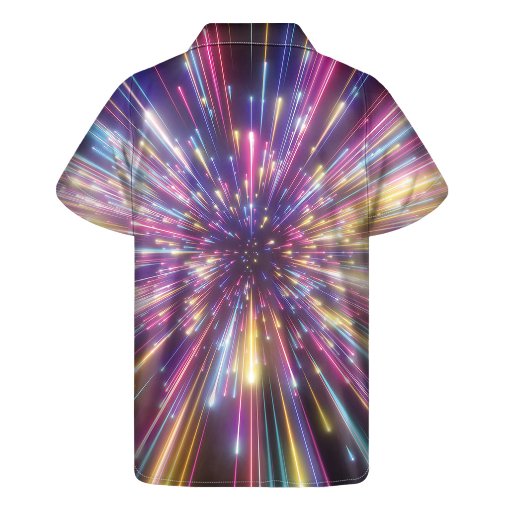 Colorful Hyperspace Print Men's Short Sleeve Shirt
