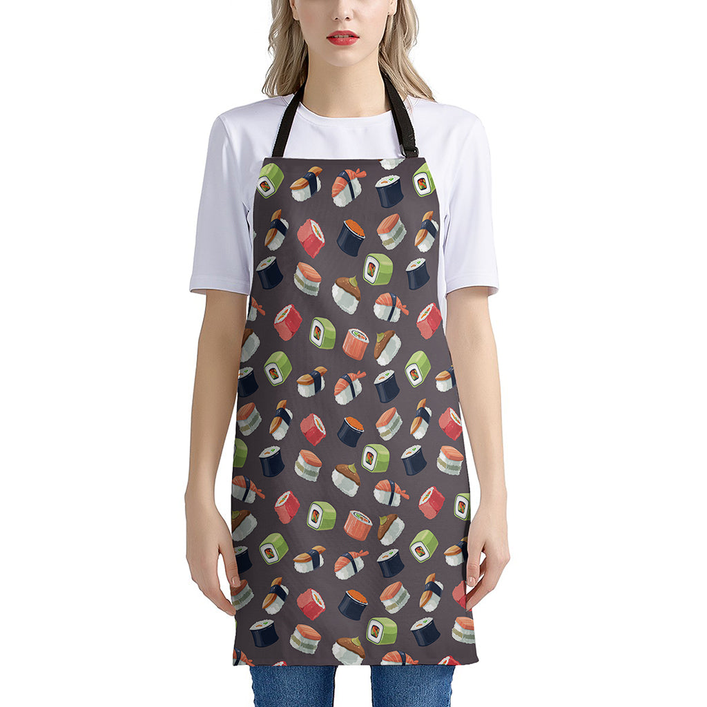 Colorful Japanese Sushi Pattern Print Apron