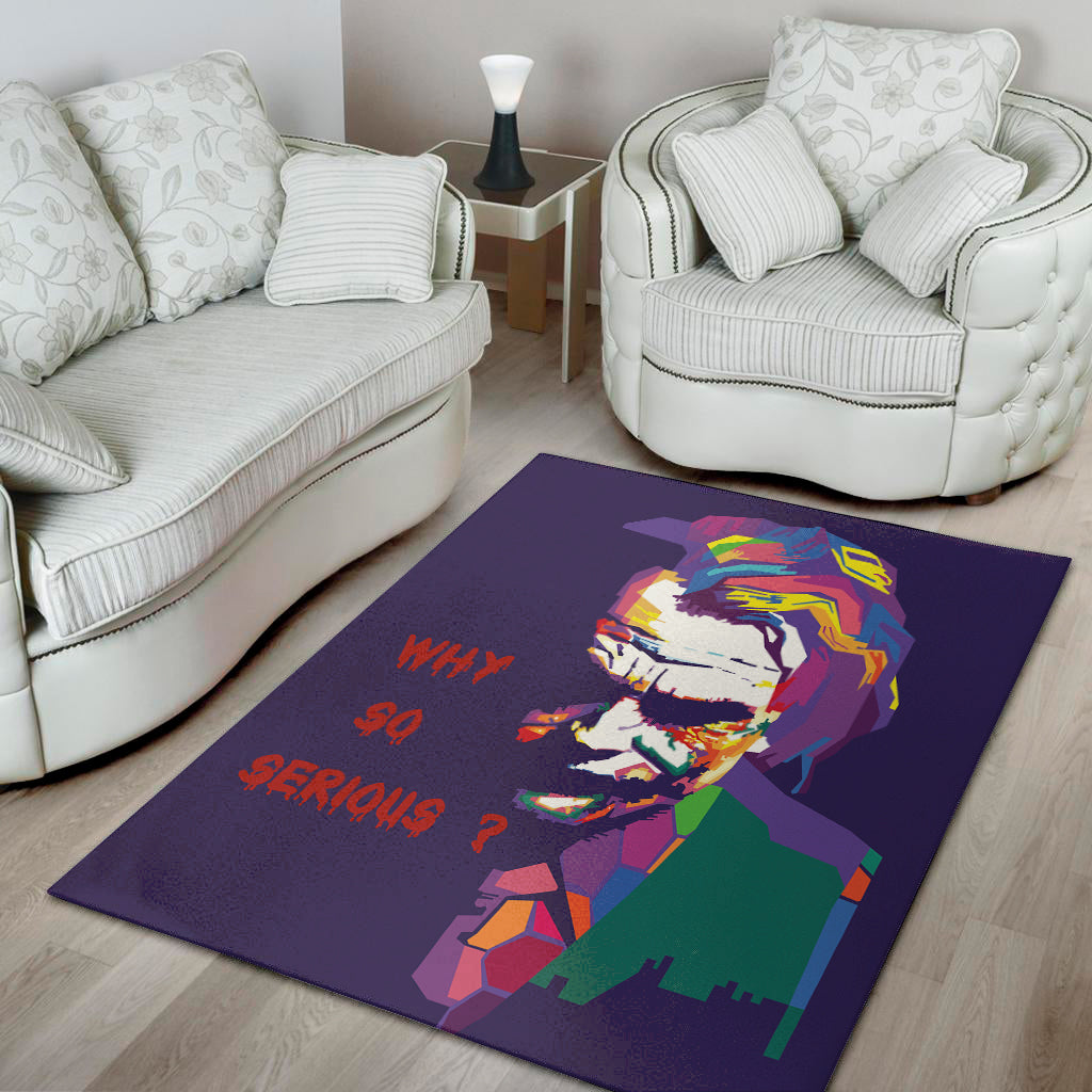 Colorful Joker Why So Serious Print Area Rug