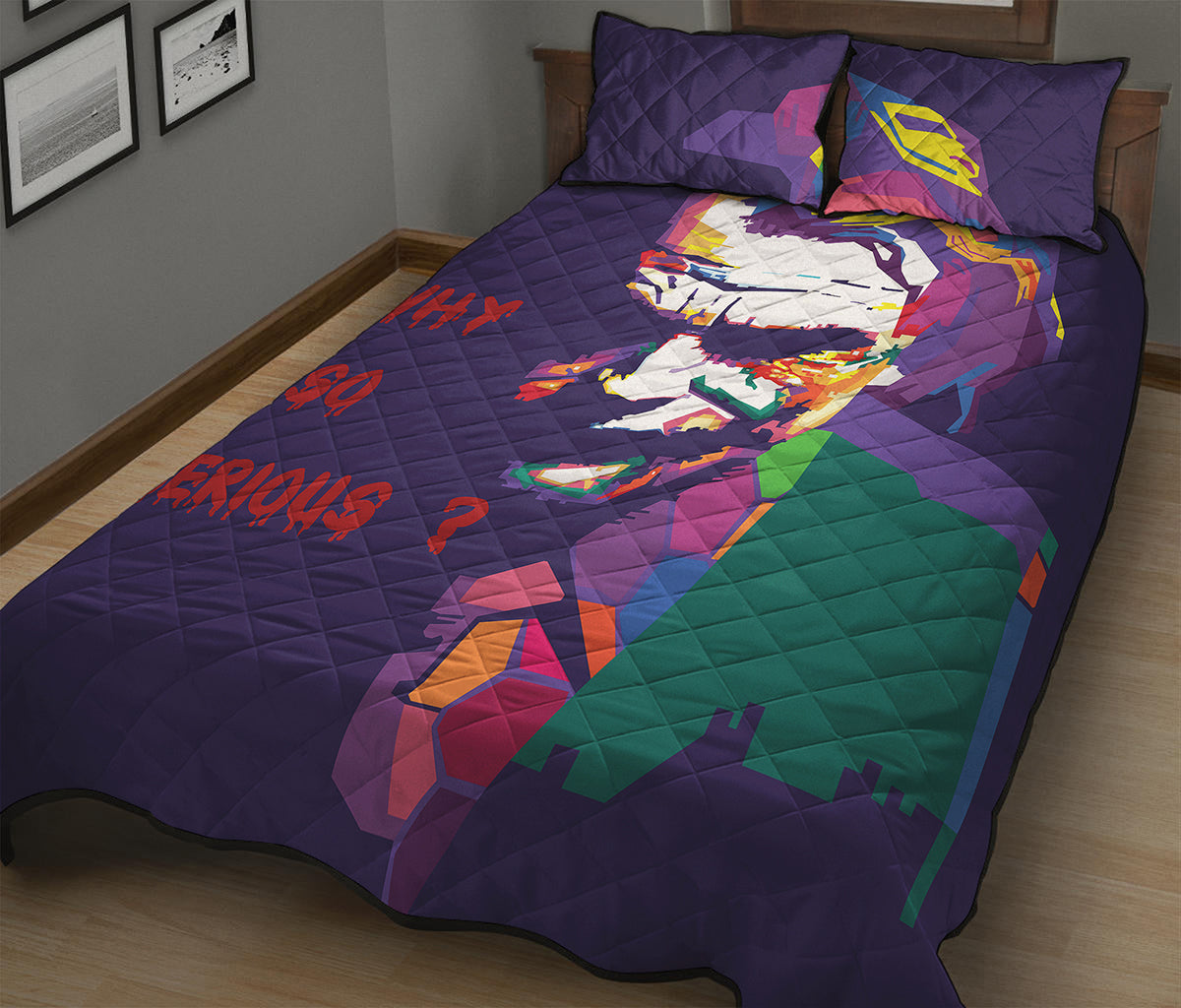 Colorful Joker Why So Serious Print Quilt Bed Set