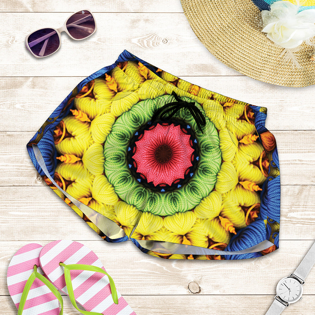 Colorful Kaleidoscope Print Women's Shorts