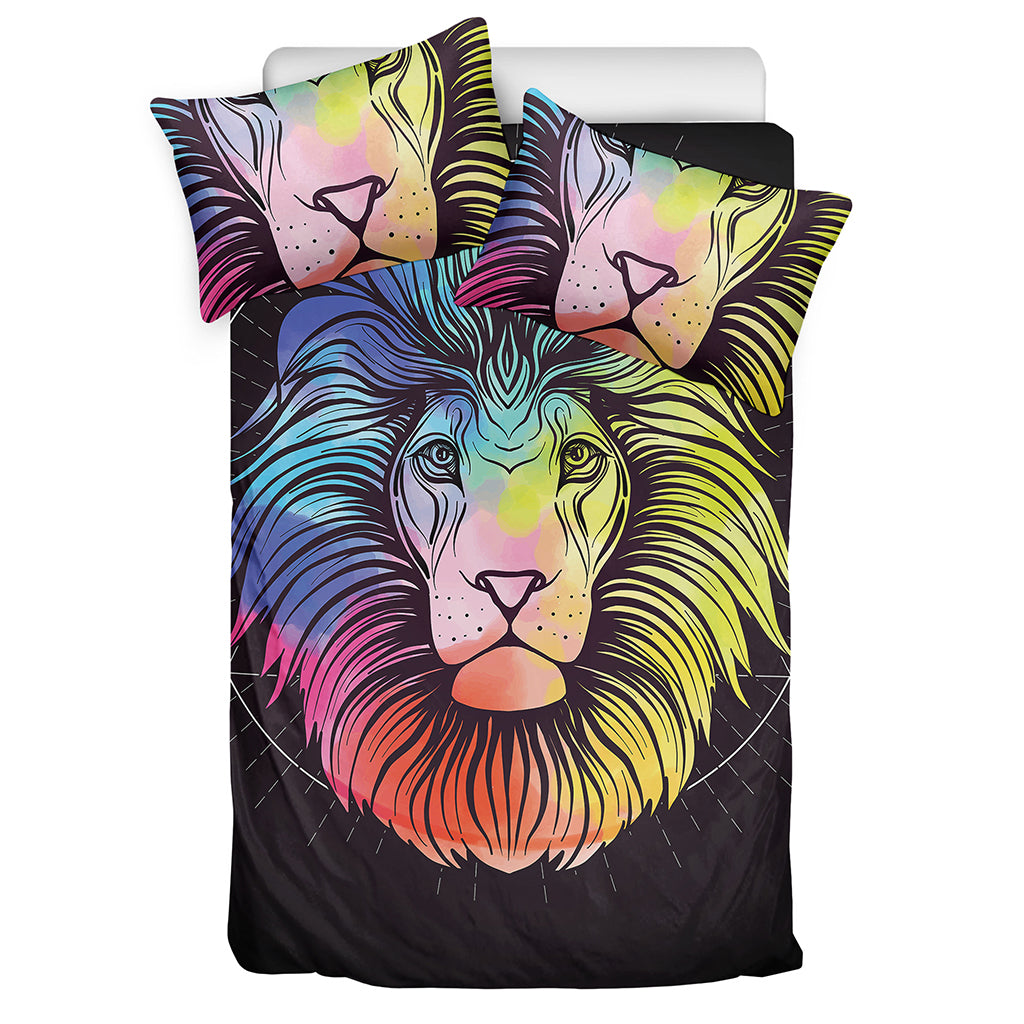 Colorful Leo Sign Print Duvet Cover Bedding Set