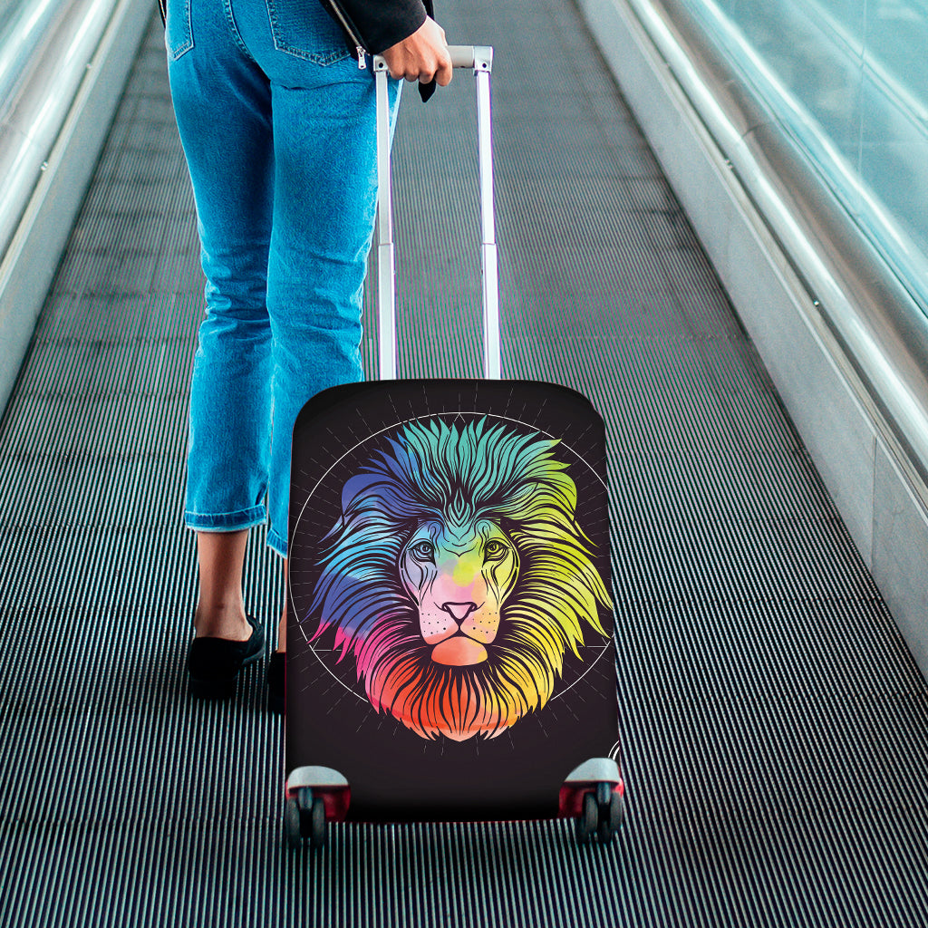 Colorful Leo Sign Print Luggage Cover