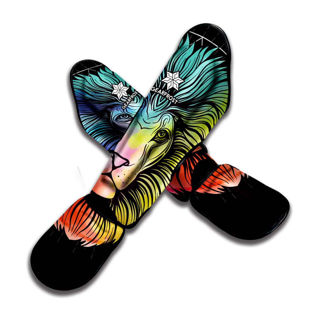 Colorful Leo Sign Print Muay Thai Shin Guard