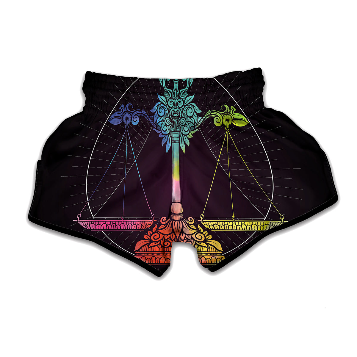 Colorful Libra Sign Print Muay Thai Boxing Shorts