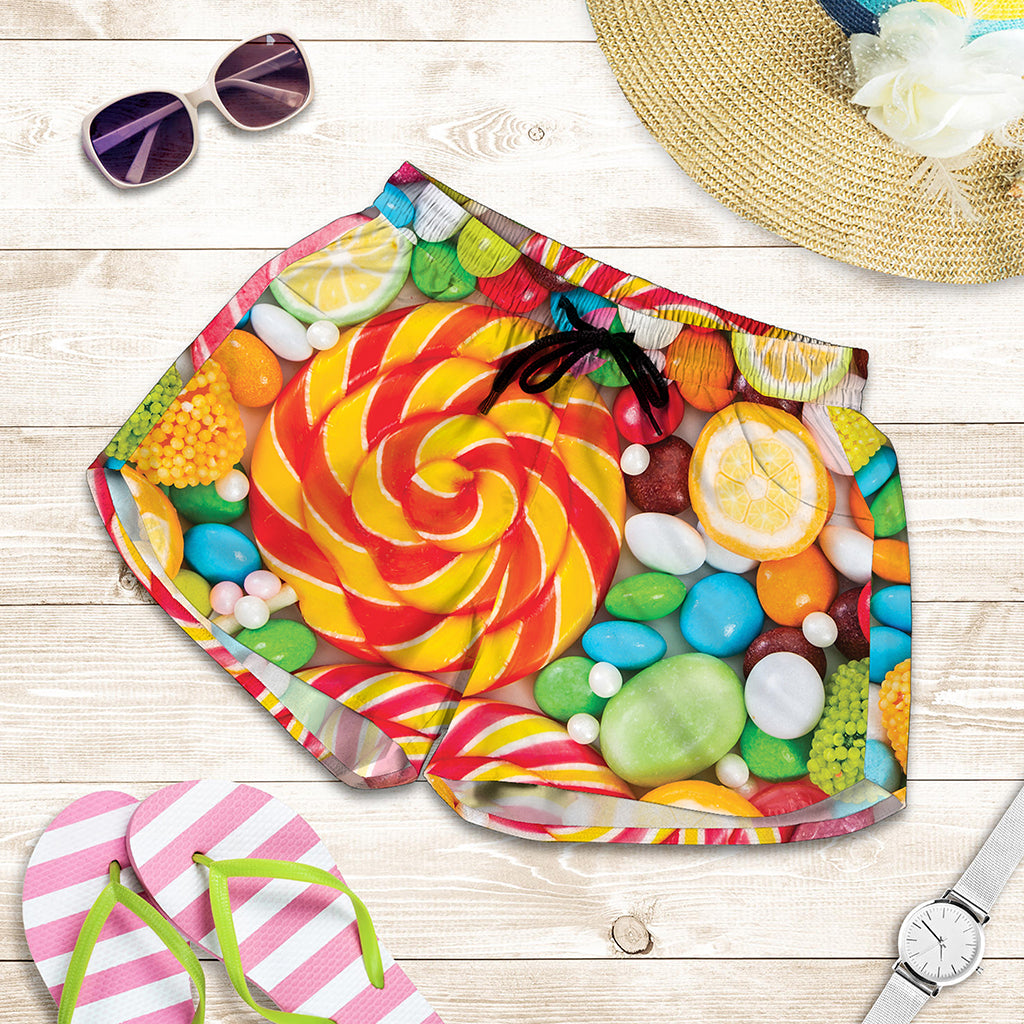 Colorful Lollipop And Candy Print Women's Shorts