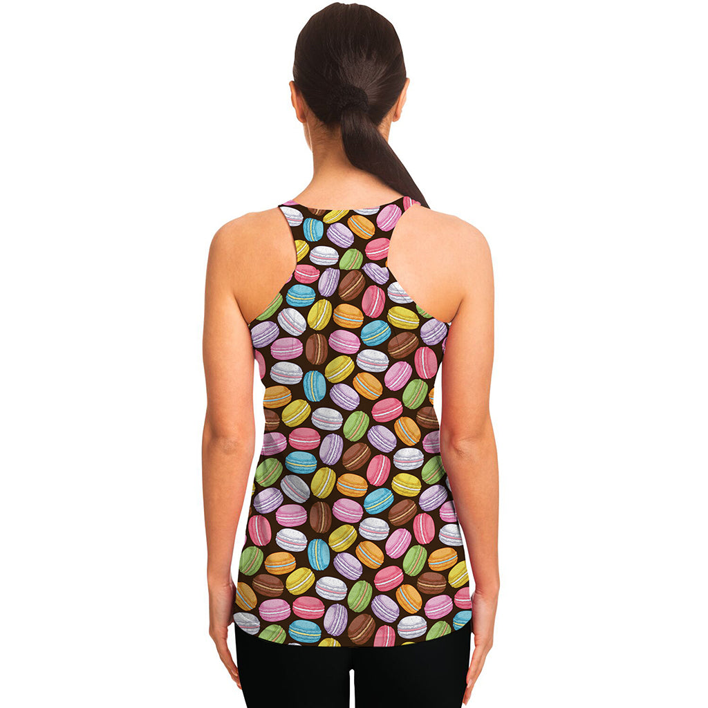 Colorful Macarons Pattern Print Women's Racerback Tank Top