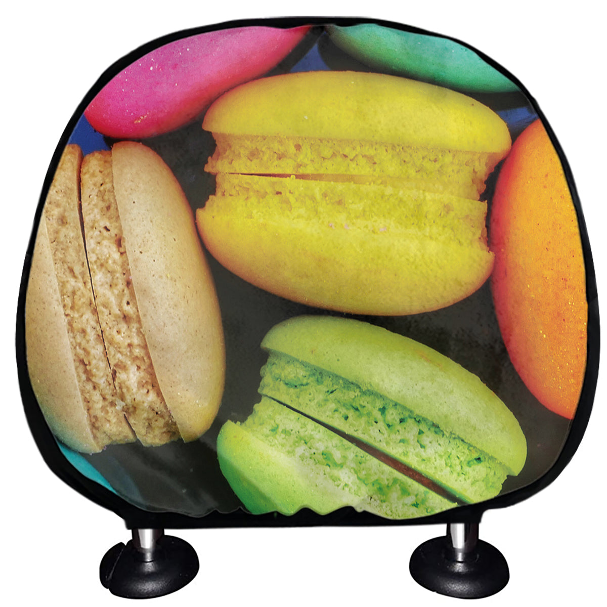 Colorful Macarons Print Car Headrest Covers
