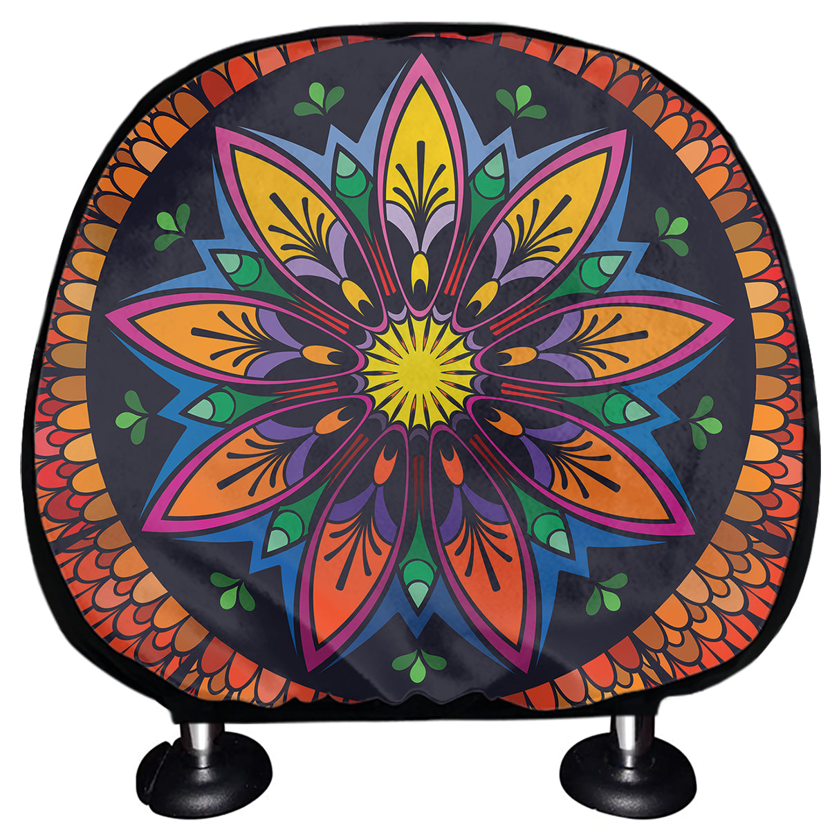 Colorful Mandala Print Car Headrest Covers