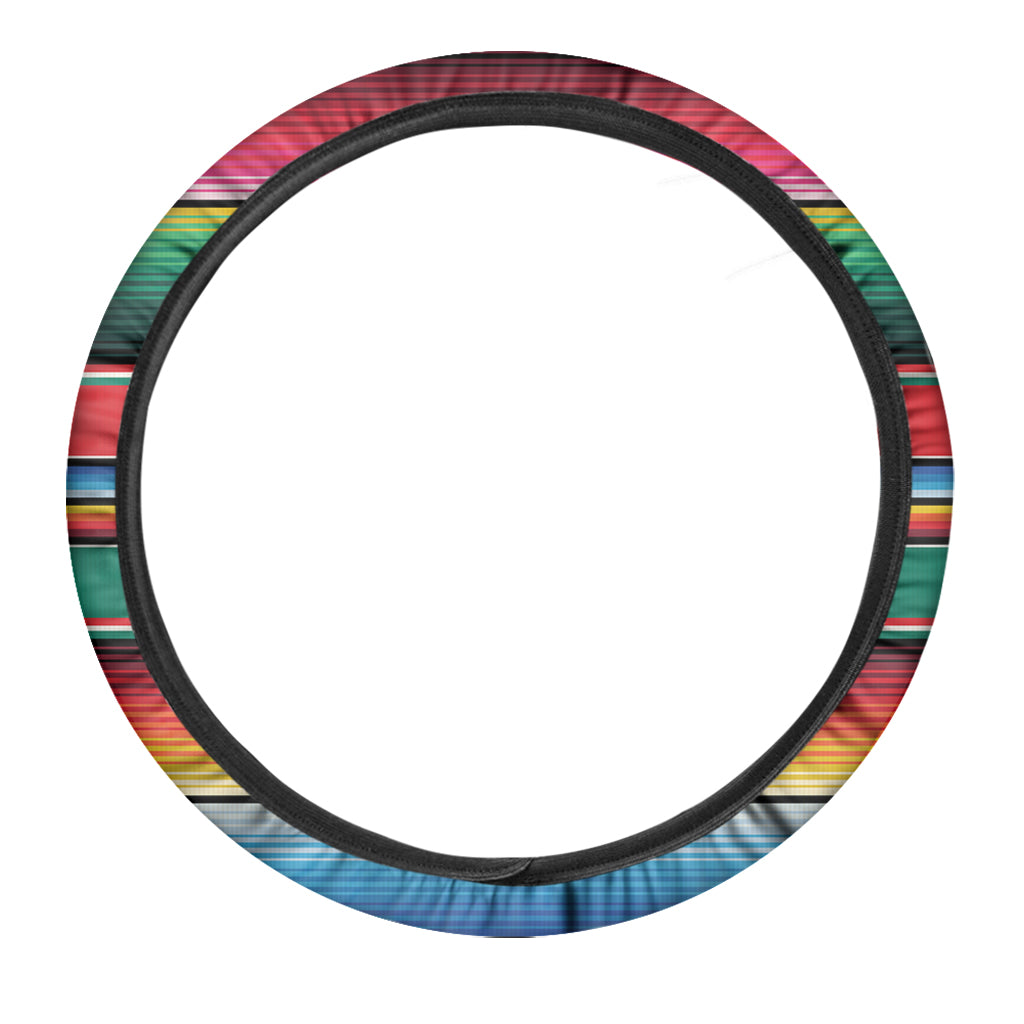 Colorful Mexican Blanket Pattern Print Car Steering Wheel Cover
