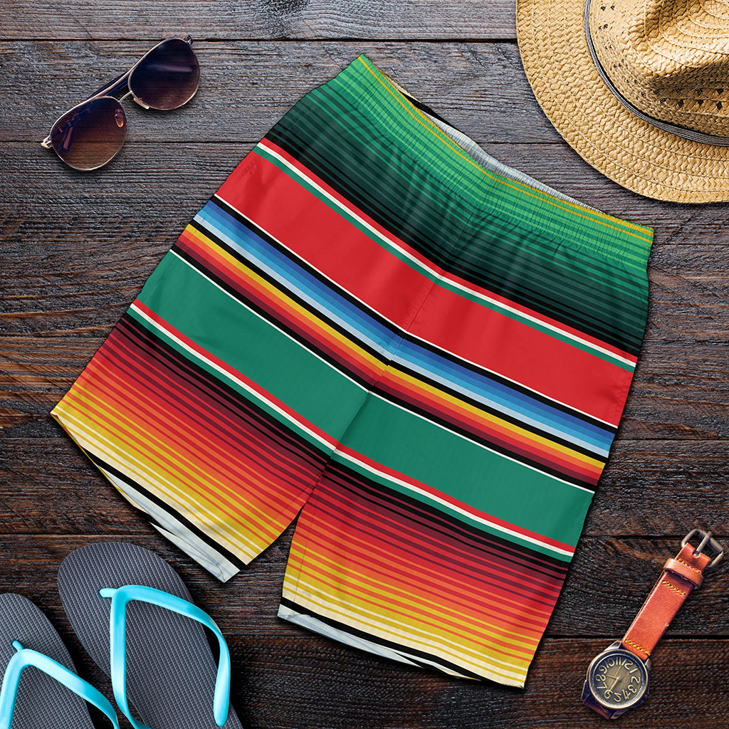 Colorful Mexican Blanket Pattern Print Men's Shorts