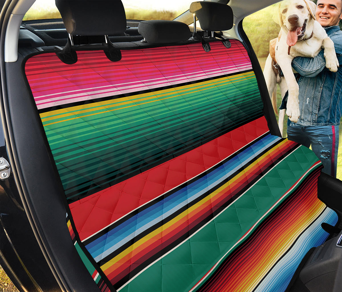 Colorful Mexican Blanket Pattern Print Pet Car Back Seat Cover