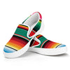 Colorful Mexican Blanket Pattern Print White Slip On Shoes