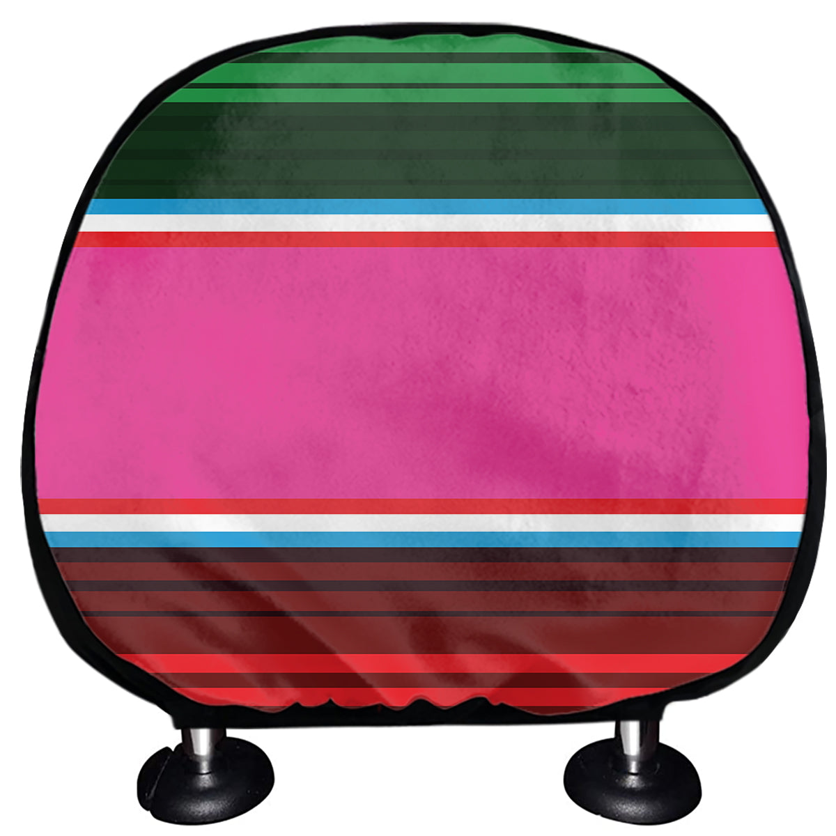 Colorful Mexican Blanket Stripe Print Car Headrest Covers