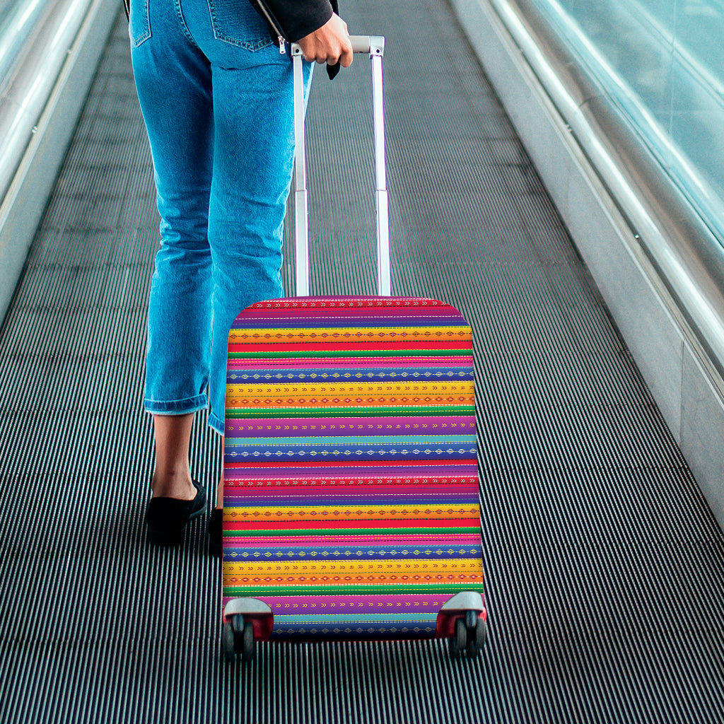 Colorful Mexican Serape Pattern Print Luggage Cover
