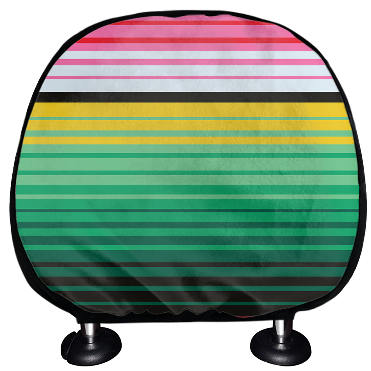 Colorful Mexican Serape Stripe Print Car Headrest Covers