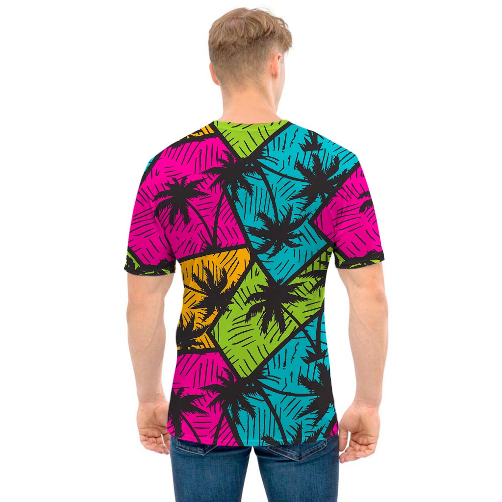 Colorful Palm Tree Pattern Print Men's T-Shirt