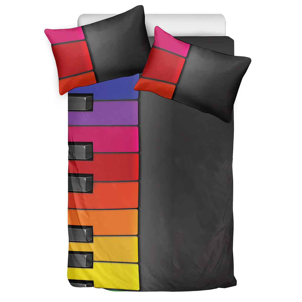 Colorful Piano Keyboard Print Duvet Cover Bedding Set