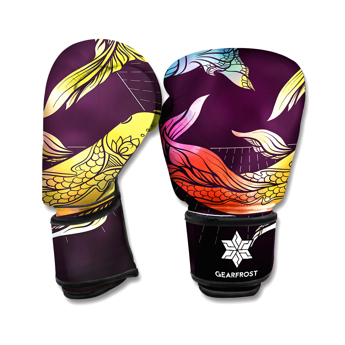 Colorful Pisces Sign Print Boxing Gloves