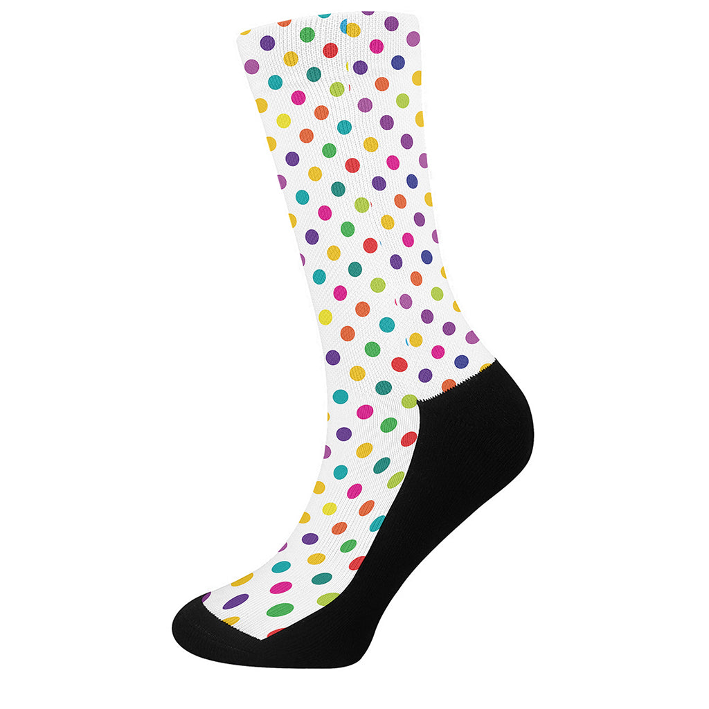 Colorful Polka Dot Pattern Print Crew Socks