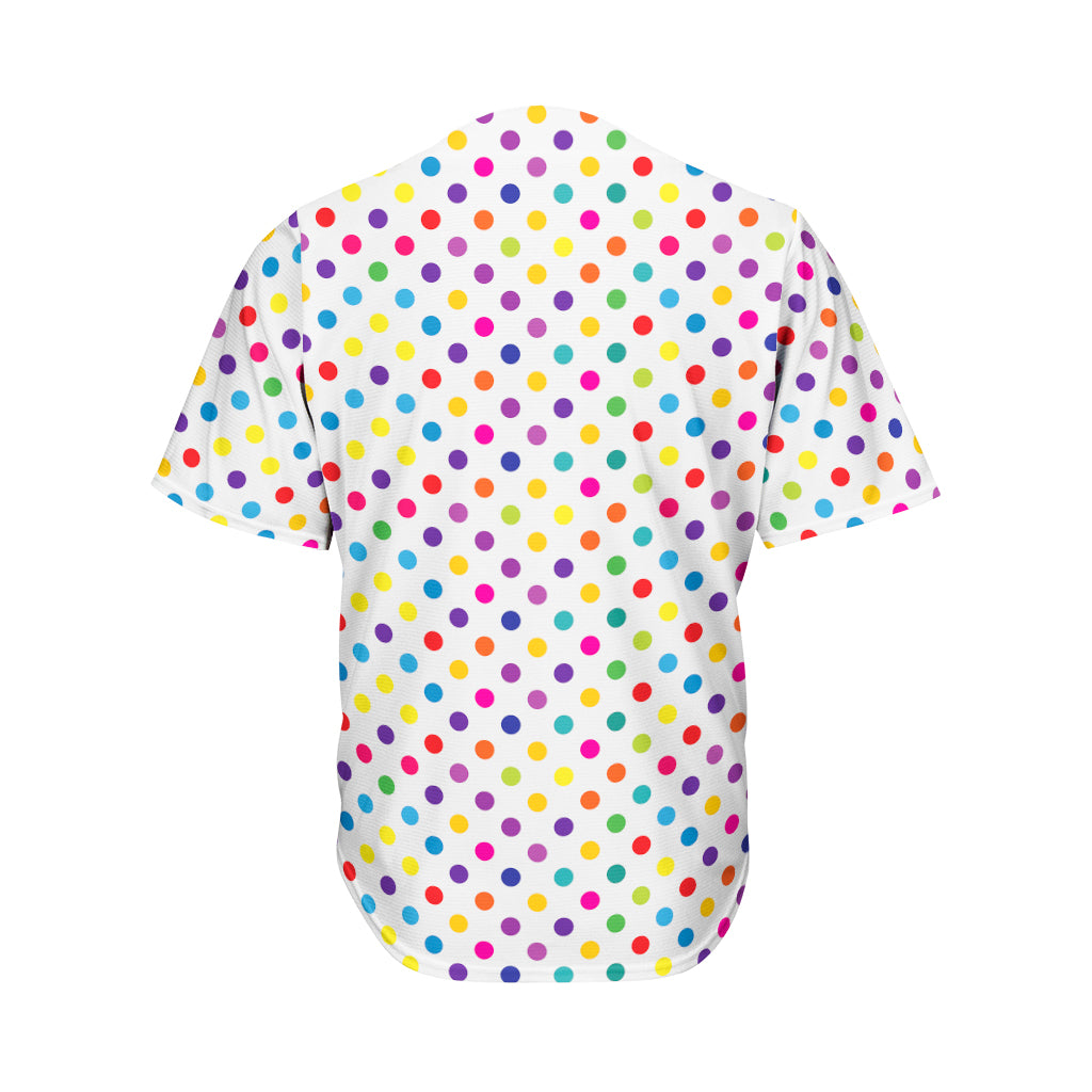 Colorful Polka Dot Pattern Print Men's Baseball Jersey