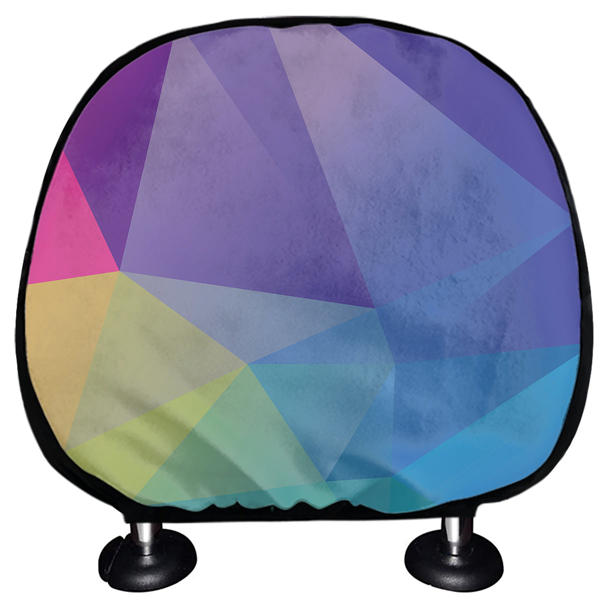 Colorful Polygonal Geometric Print Car Headrest Covers