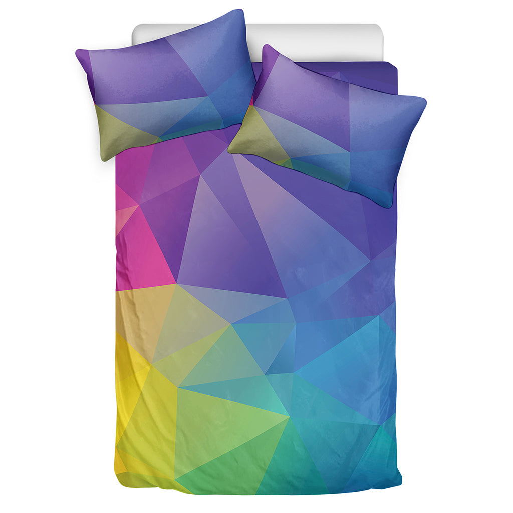 Colorful Polygonal Geometric Print Duvet Cover Bedding Set
