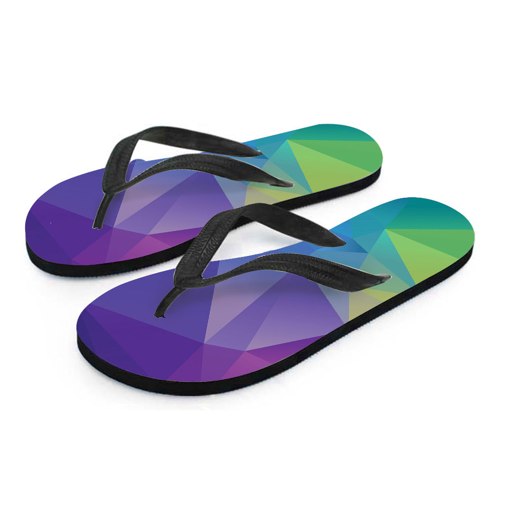 Colorful Polygonal Geometric Print Flip Flops