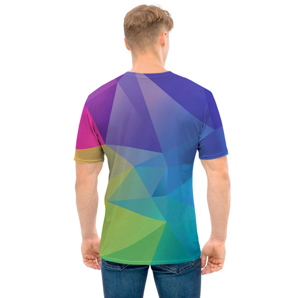 Colorful Polygonal Geometric Print Men's T-Shirt
