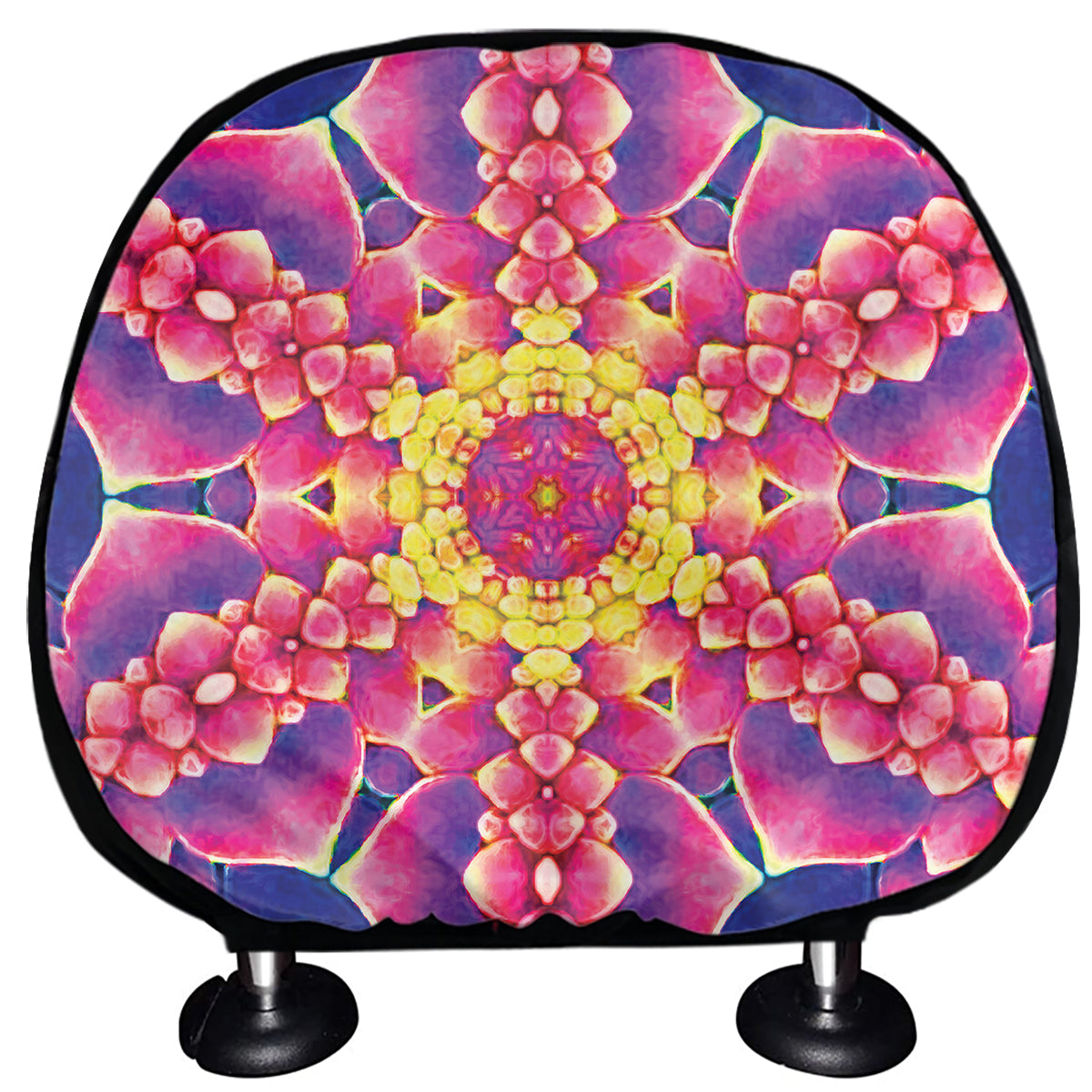 Colorful Psychedelic Kaleidoscope Print Car Headrest Covers