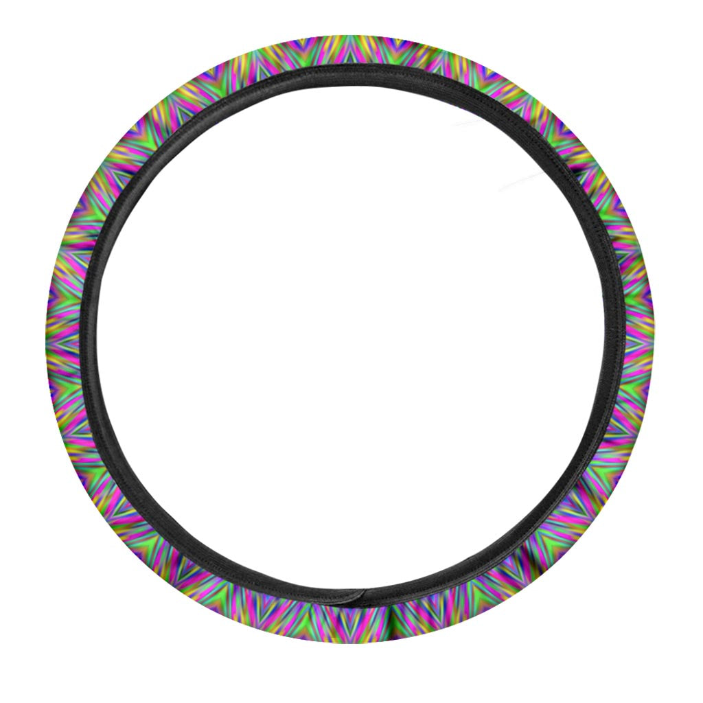 Colorful Psychedelic Optical Illusion Car Steering Wheel Cover